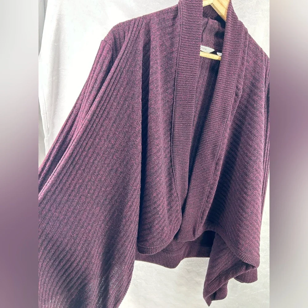 ATHLETA Women’s Tiburon Drape Front Cardigan Burgundy/ Maroon Size Medium - Picture 4 of 8